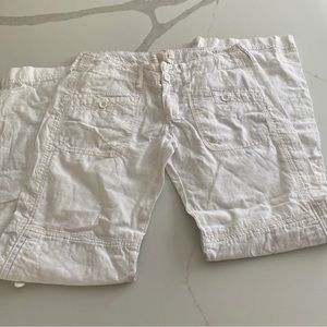 Vintage Abercrombie Fitch White Linen convertible cargo pants